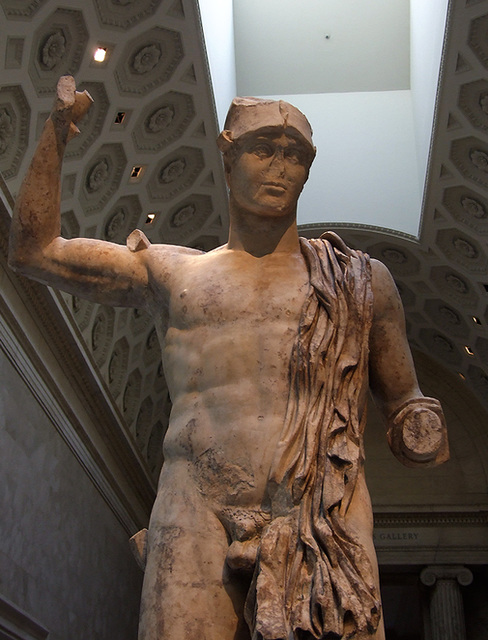 Detail of a Marble Statue of a Wounded Warrior in the Metropolitan Museum of Art, July 2007