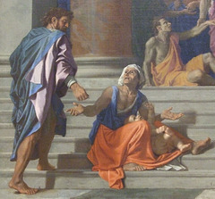 Detail of Saints Peter and John Healing the Lame Man by Poussin in the Metropolitan Museum of Art, December 2010