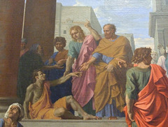 Detail of Saints Peter and John Healing the Lame Man by Poussin in the Metropolitan Museum of Art, December 2010