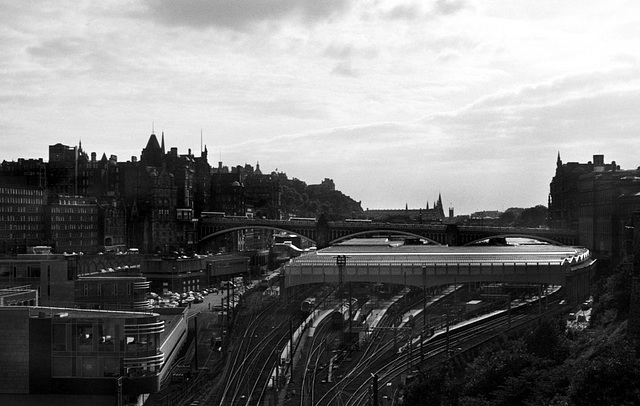 Waverley Station against the light