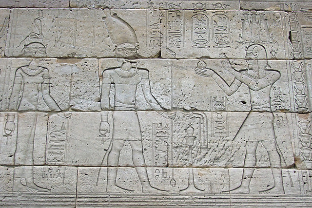 Relief of Augustus as a Pharaoh Making Offerings on the Temple of Dendur in the Metropolitan Museum of Art, June 2009