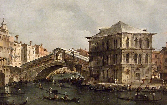 Detail of The Grand Canal above the Rialto by Guardi in the Metropolitan Museum of Art, March 2011