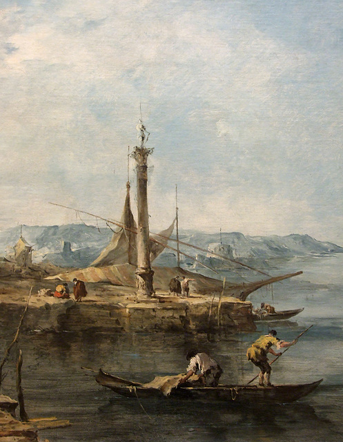 Detail of the Fantastic Landscape by Guardi in the Metropolitan Museum of Art, March 2011