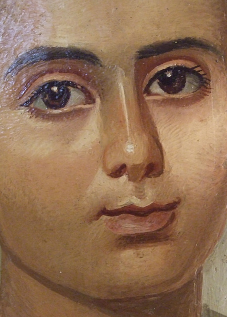 Detail of the Portrait of the Boy Eutyches in the Metropolitan Museum of Art, March 2011