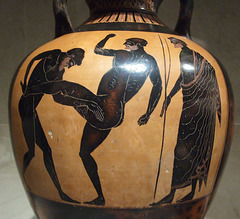 Detail of a Panathenaic Amphora Attributed to the Kleophrades Painter in the Metropolitan Museum of Art, November 2009