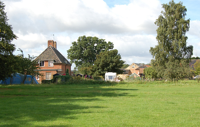 20. Park Farm, Henham, Suffolk. Bailiffs Cottage and  farm from east