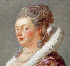 Detail of a Portrait of a Woman with a Dog by Fragonard in the Metropolitan Museum of Art,  March 2011