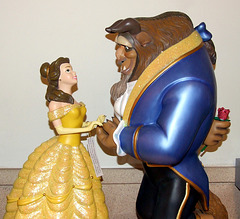 Detail of the Beauty & the Beast Sculpture in the Disney Store on 5th Avenue, August 2007