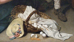 Detail of Broken Eggs by Greuze in the Metropolitan Museum of Art, January 2010