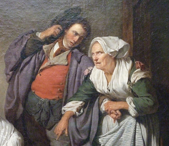 Detail of Broken Eggs by Greuze in the Metropolitan Museum of Art, January 2010