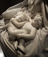 Detail of Latona and her Children, Apollo and Diana by William Henry Rinehart in the Metropolitan Museum of Art, Jan. 2010