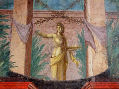 Detail of a Statue in the Bedroom from the Roman Villa of Villa of P. Fannius Synistor at Boscoreale in the Metropolitan Museum of Art, Sept. 2007