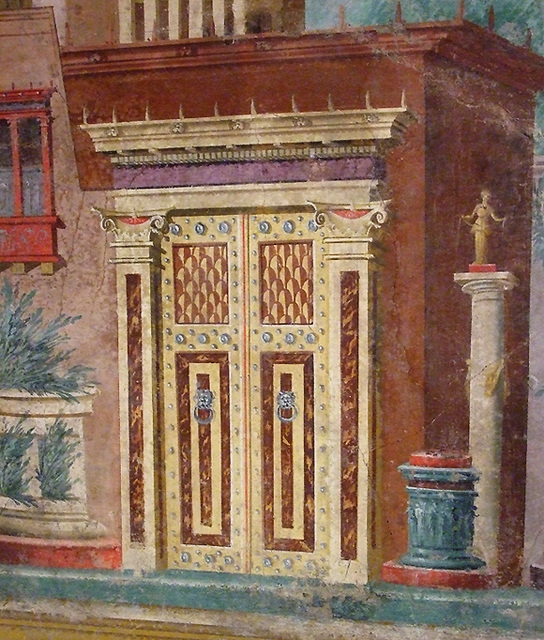 Detail of a Gate or Doorway the Bedroom from the Roman Villa of Villa of P. Fannius Synistor at Boscoreale in the Metropolitan Museum of Art, Sept. 2007