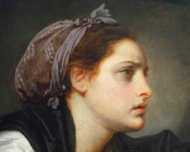 Detail of the Study Head of Woman by Greuze in the Metropolitan Museum of Art, March 2011