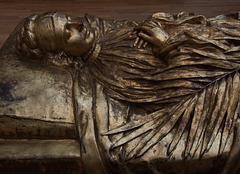 Detail of the 19th Century Tomb Effigy of Elizabeth Boott  in the American Wing of the Metropolitan Museum of Art, May 2007