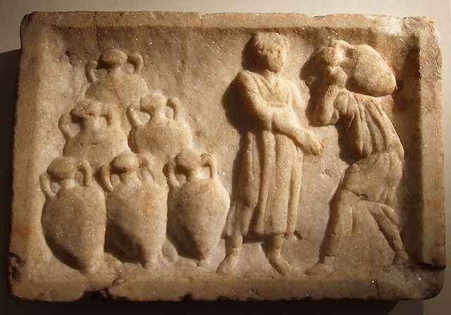 Marble Relief Showing Transport Amphorae in the Metropolitan Museum of Art, Sept. 2007