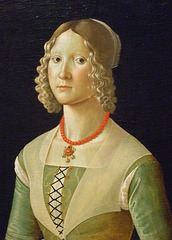 Detail of the Portrait of Selvaggia Sassetti by Davide Ghirlandaio in the Metropolitan Museum of Art, December 2010