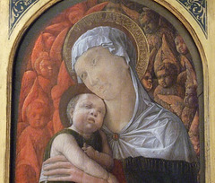 Detail of Madonna and Child with Seraphim and Cherubim by Andrea Mantegna in the Metropolitan Museum of Art, January 2010