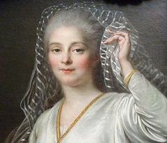 Detail of the Portrait of a Young Woman as a Vestal Virgin by Drouais in the Metropolitan Museum of Art, January 2010