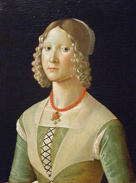 Detail of the Portrait of Selvaggia Sassetti by Davide Ghirlandaio in the Metropolitan Museum of Art, December 2010