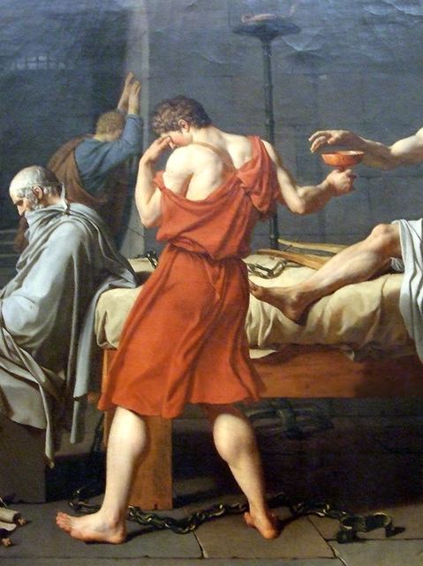 Detail of The Death of Socrates by Jacques-Louis David in the Metropolitan Museum of Art, December 2007