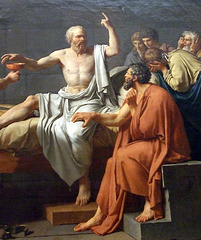 Detail of The Death of Socrates by Jacques-Louis David in the Metropolitan Museum of Art, December 2007