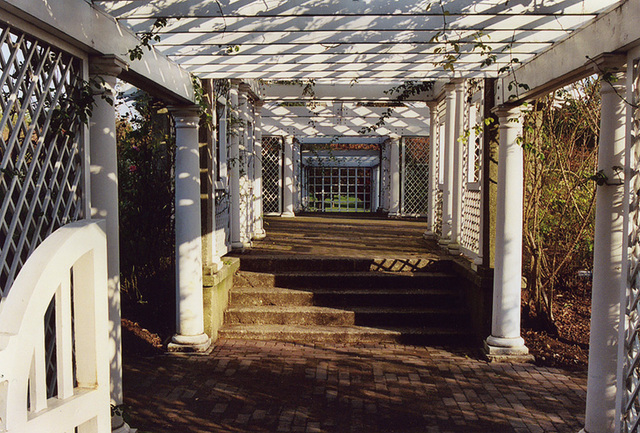 Trellis in the Rose Garden at the Brooklyn Botanic Garden, Nov. 2006