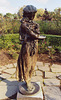 Bronze Sculpture of a Girl Holding a Sundial in the Rose Garden of the Brooklyn Botanic Garden, Nov. 2006