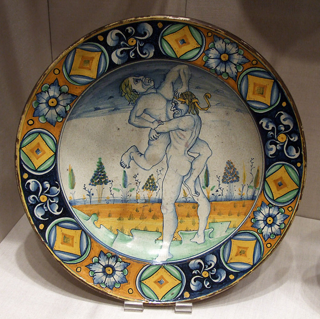 Renaissance Dish with Hercules and Antaeus in the Metropolitan Museum of Art, January 2008