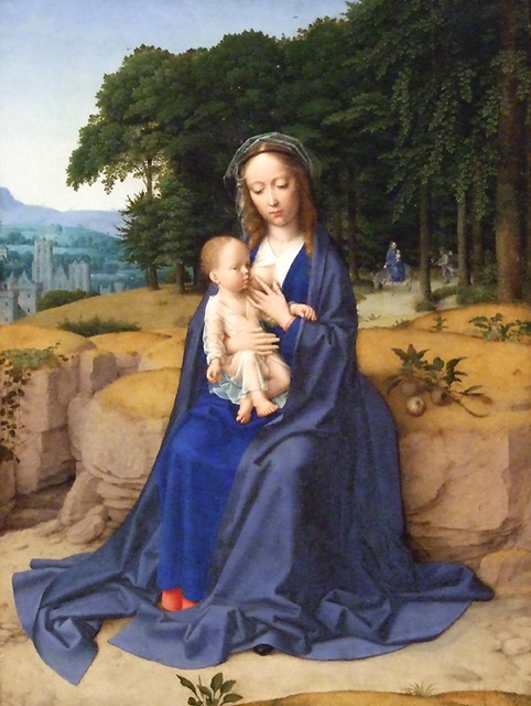 Detail of The Rest on Flight into Egypt by Gerard David in the Metropolitan Museum of Art, August 2008