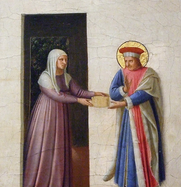 Detail of The Healing of Palladia by St. Cosmas and St. Damian by Fra Angelico in the National Gallery, September 2009