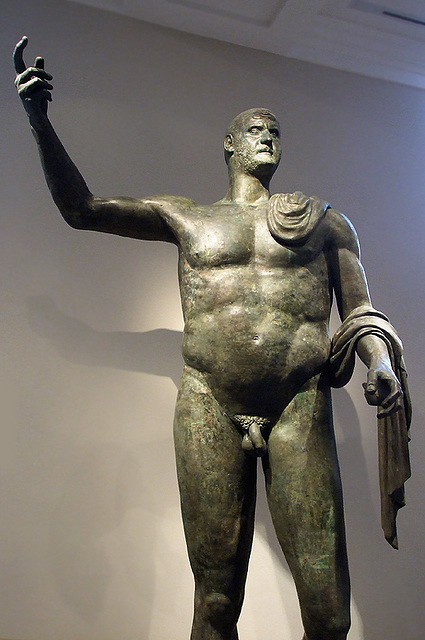 Detail of the Monumental Bronze Statue of the Emperor Trebonianus Gallus in the Metropolitan Museum of Art, July 2007