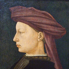 Detail of a 15th Century Florentine Profile Portrait of a Young Man in the National Gallery, September 2009