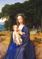 Detail of Rest on the Flight into Egypt by Gerard David in the Metropolitan Museum of Art, August 2010