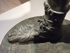 Detail of a Foot of the Monumental Bronze Statue of the Emperor Trebonianus Gallus in the Metropolitan Museum of Art, July 2007