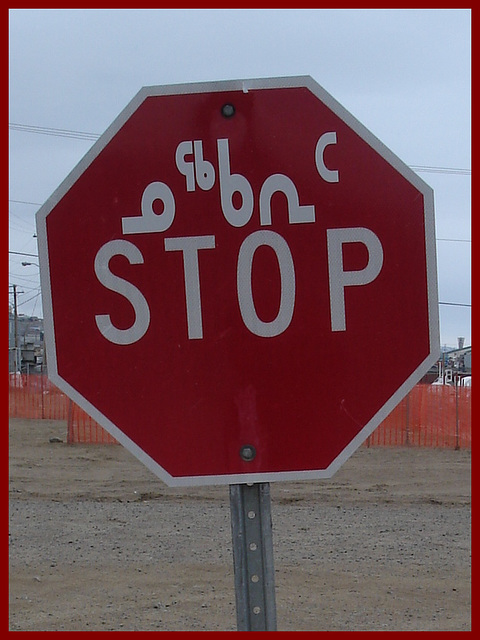 Inuit stop sign / Un arrêt inut - Recadrage