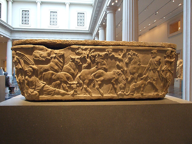 Back of the Endymion Sarcophagus in the Metropolitan Museum of Art, July 2007