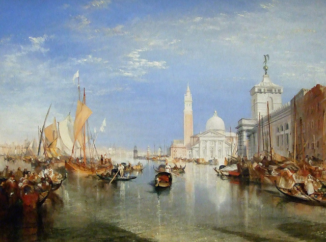 Detail of Venice: The Dogana and San Giorgio Maggiore by Turner in the National Gallery, September 2009