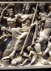 Detail of Dionysos on the Badminton Sarcophagus in the Metropolitan Museum of Art, July 2007