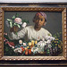 Young Woman with Peonies by Bazille in the National Gallery, September 2009