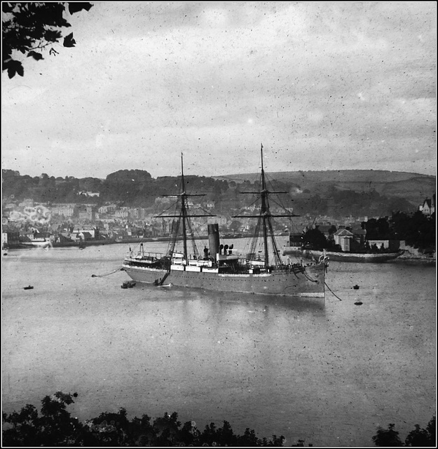 Transition from sail to steam. A steamer with masts. (Dartmouth?)