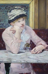 Detail of Plum Brandy by Manet in the National Gallery, September 2009