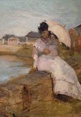 Detail of Harbor at Lorient by Morisot in the National Gallery, September 2009