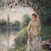 Detail of The Bather by Pissarro in the National Gallery, September 2009