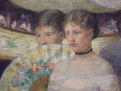 Detail of The Loge by Mary Cassatt in the National Gallery in Washington DC, Sept. 2009