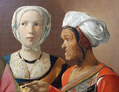 Detail of The Fortune Teller by Georges de La Tour in the Metropolitan Museum of Art, December 2007