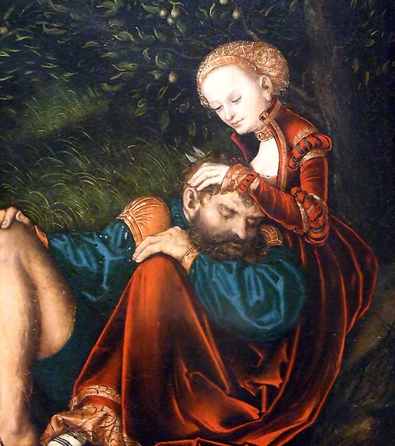Detail of Samson and Delilah by Cranach in the Metropolitan Museum of Art, December 2007