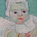 Detail of Roulin's Baby by Van Gogh in the National Gallery, September 2009