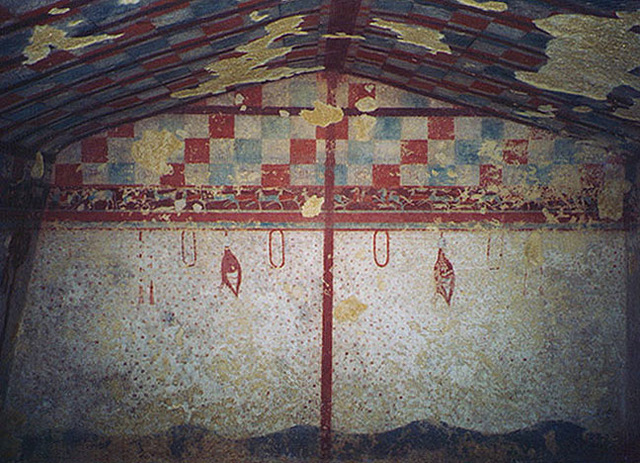 The Interior of an Etruscan Tomb at Tarquinia, 1995