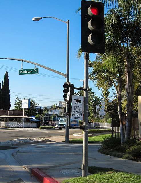Burbank Riverside Drive horse crossing signal (3699)